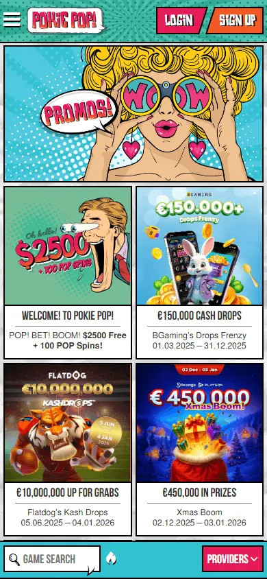 Pokie Pop Casino mobile promotions